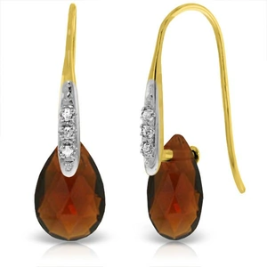 QP Jewellers Garnet & Diamond Drop Earrings in 9ct Gold