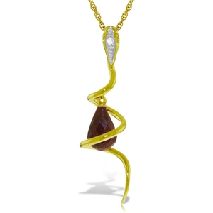 QP Jewellers Ruby & Diamond Serpent Pendant Necklace in 9ct Gold