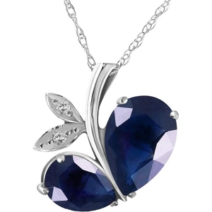 QP Jewellers Sapphire & Diamond Eternal Pendant Necklace in 9ct White Gold