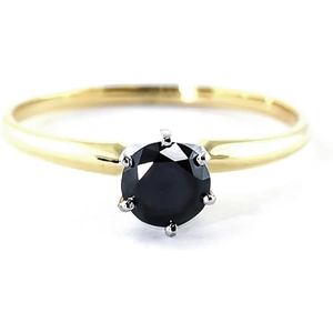 QP Jewellers Black Diamond Crown Solitaire Ring 0.5ct in 18ct Gold