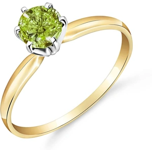 QP Jewellers Green Diamond Crown Solitaire Ring 0.5ct in 18ct Gold