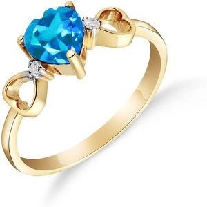 QP Jewellers Blue Topaz & Diamond Trinity Ring in 18ct Gold