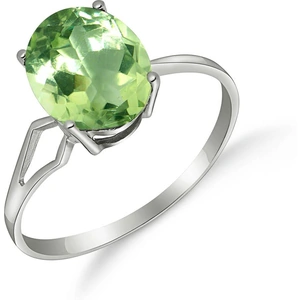 QP Jewellers Green Amethyst Claw Set Ring 2.2ct in 18ct White Gold