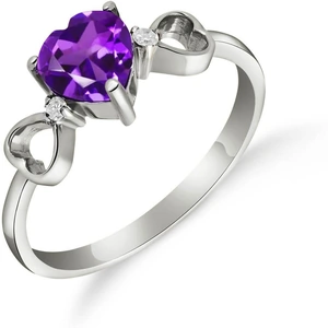 QP Jewellers Amethyst & Diamond Trinity Ring in 18ct White Gold