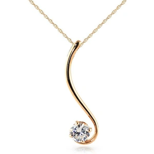 QP Jewellers Round Brilliant Cut Diamond Pendant Necklace 0.5ct in 9ct Rose Gold