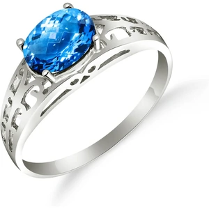 QP Jewellers Blue Topaz Catalan Filigree Ring 1.15ct in 18ct White Gold