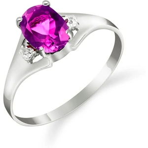 QP Jewellers Pink Topaz & Diamond Desire Ring in 18ct White Gold