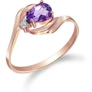 QP Jewellers Amethyst & Diamond Flare Ring in 18ct Rose Gold