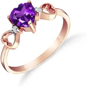 QP Jewellers Amethyst & Diamond Trinity Ring in 18ct Rose Gold