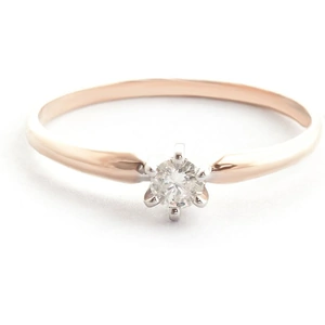 QP Jewellers Diamond Crown Solitaire Ring 0.15ct in 18ct Rose Gold