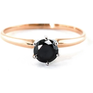 QP Jewellers Black Diamond Crown Solitaire Ring 0.5ct in 18ct Rose Gold