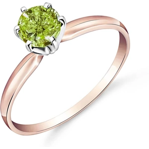 QP Jewellers Green Diamond Crown Solitaire Ring 0.5ct in 18ct Rose Gold