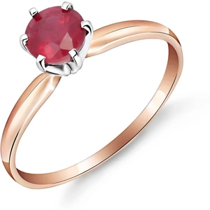 QP Jewellers Ruby Crown Solitaire Ring 0.65ct in 18ct Rose Gold