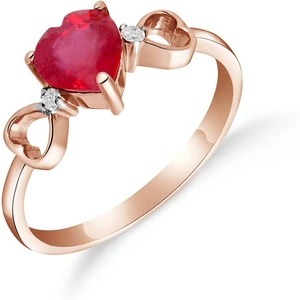QP Jewellers Ruby & Diamond Trinity Ring in 18ct Rose Gold