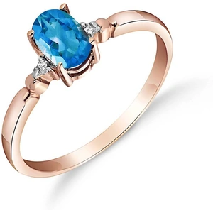 QP Jewellers Blue Topaz & Diamond Allure Ring in 18ct Rose Gold