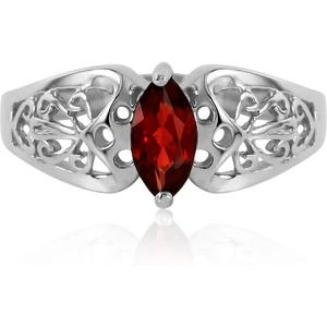 QP Jewellers Garnet Filigree Ring 0.2ct in 18ct White Gold