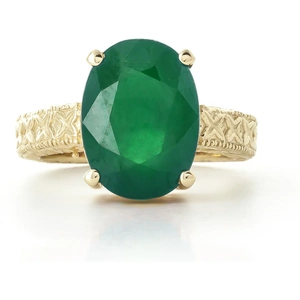 QP Jewellers Oval Cut Emerald Ring 6.5ct in 18ct Gold