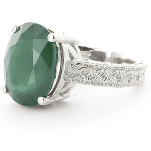 QP Jewellers Oval Cut Emerald Ring 6.5ct in 18ct White Gold