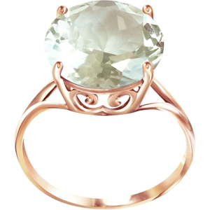 QP Jewellers Round Cut Green Amethyst Ring 5.5ct in 18ct Rose Gold