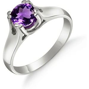 QP Jewellers Amethyst Solitaire Ring 1.1ct in Sterling Silver