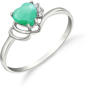 QP Jewellers Emerald & Diamond Devotion Ring in Sterling Silver