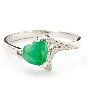 QP Jewellers Emerald Devotion Ring 1ct in Sterling Silver