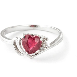 QP Jewellers Ruby & Diamond Devotion Ring in Sterling Silver