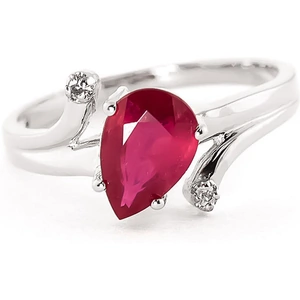 QP Jewellers Ruby & Diamond Flank Ring in Sterling Silver