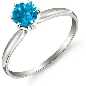 QP Jewellers Blue Topaz Crown Solitaire Ring 0.65ct in Sterling Silver
