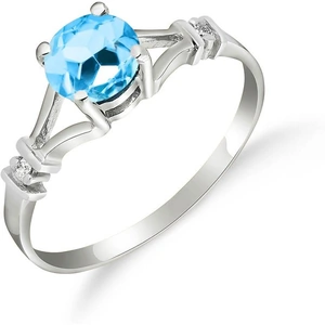 QP Jewellers Blue Topaz & Diamond Aspire Ring in Sterling Silver