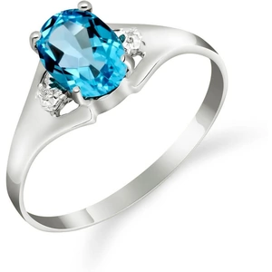 QP Jewellers Blue Topaz & Diamond Desire Ring in Sterling Silver