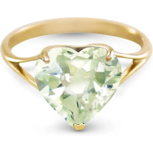 QP Jewellers Green Amethyst Large Heart Ring 3.1ct in 9ct Gold