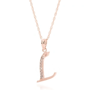 QP Jewellers Diamond Letter Initial Pendant Necklace 0.04ctw in 9ct Rose Gold
