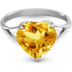 QP Jewellers Citrine Large Heart Ring 3.1ct in Sterling Silver
