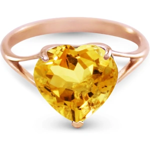 QP Jewellers Citrine Large Heart Ring 3.1ct in 18ct Rose Gold