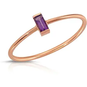 QP Jewellers Baguette cut Amethyst Ring 0.15ct in 9ct Rose Gold