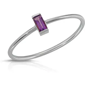 QP Jewellers Baguette cut Amethyst Ring 0.15ct in 9ct White Gold