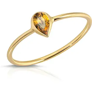 QP Jewellers Pear cut Citrine Ring 0.22ct in 9ct Gold