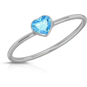 QP Jewellers Heart shaped Topaz Ring 0.3ct in 9ct White Gold