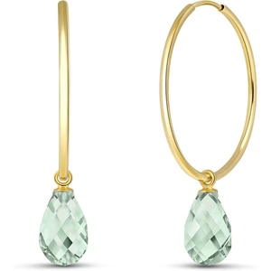 QP Jewellers Green Amethyst Halo Earrings 4.5 ctw in 9ct Gold