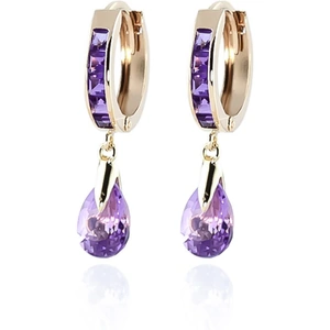 QP Jewellers Amethyst Huggie Drop Earrings 3.3 ctw in 9ct Gold
