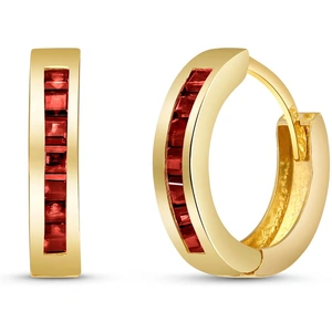 QP Jewellers Garnet Huggie Earrings 1.3 ctw in 9ct Gold