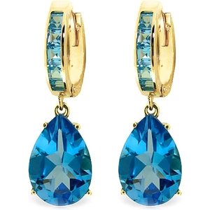 QP Jewellers Blue Topaz Droplet Huggie Earrings 13.2 ctw in 9ct Gold