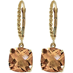 QP Jewellers Citrine Rococo Twist Drop Earrings 7.2 ctw in 9ct Gold