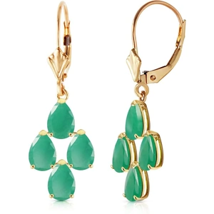 QP Jewellers Emerald Drop Earrings 4.5 ctw in 9ct Gold