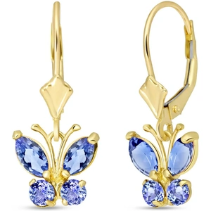 QP Jewellers Tanzanite Butterfly Drop Earrings 0.85 ctw in 9ct Gold