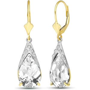 QP Jewellers White Topaz Snowcap Drop Earrings 10 ctw in 9ct Gold
