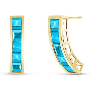 QP Jewellers Blue Topaz Channel Set Stud Earrings 4.5 ctw in 9ct Gold