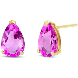 QP Jewellers Pink Topaz Stud Earrings 3.15 ctw in 9ct Gold