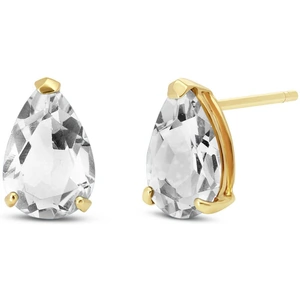 QP Jewellers White Topaz Stud Earrings 3.15 ctw in 9ct Gold
